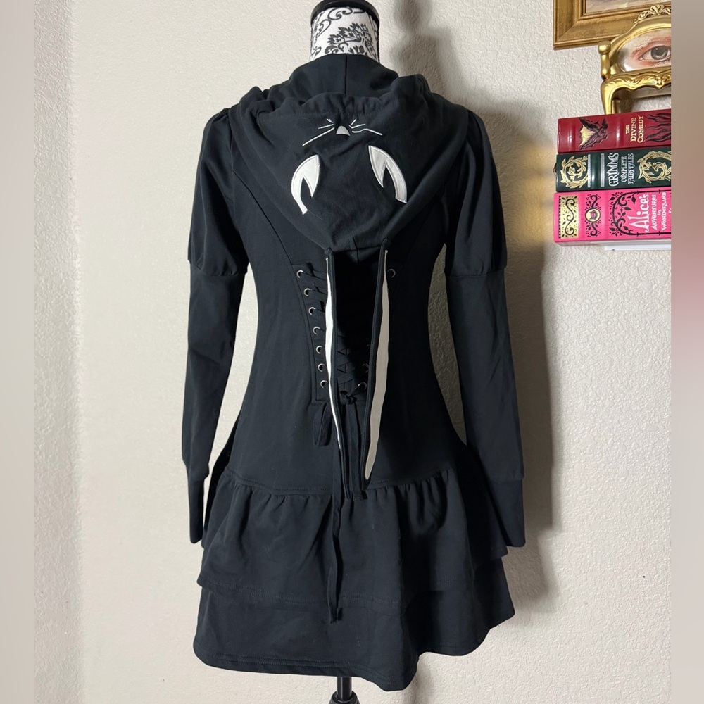 Killstar Black Bunny Ear Long Sleeve Hood
